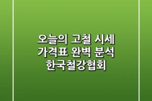 오늘의 고철 시세 가격표 완벽 분석 한국철강협회