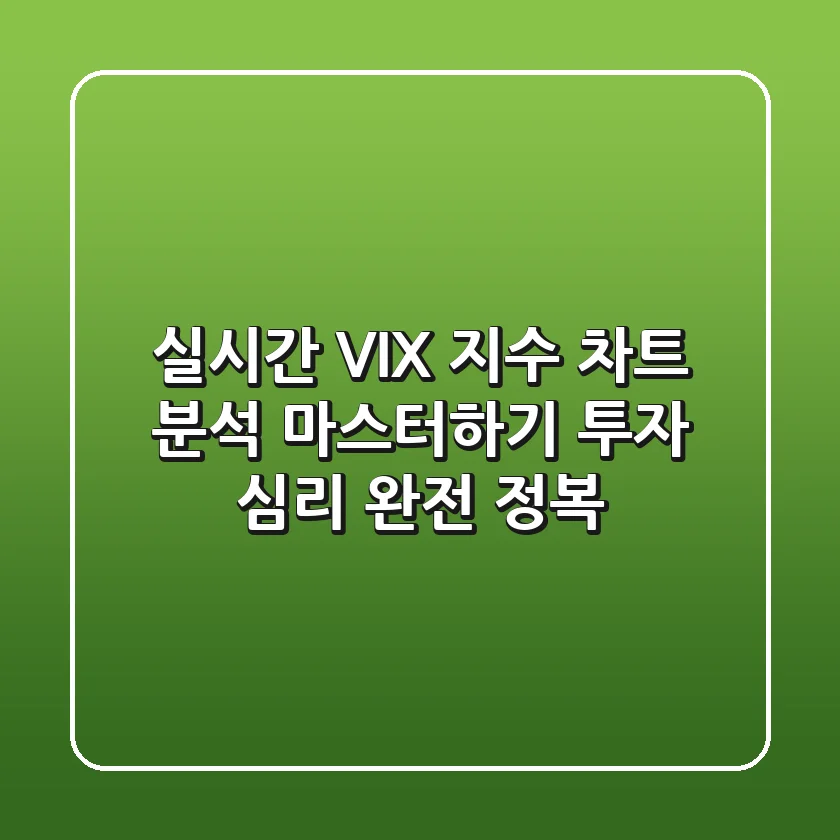 실시간 VIX 지수 차트 분석 마스터하기: 투자 심리 완전 정복!