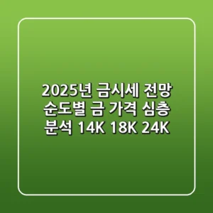 2025년 금시세 전망: 순도별 금 가격 심층 분석 (14K, 18K, 24K)