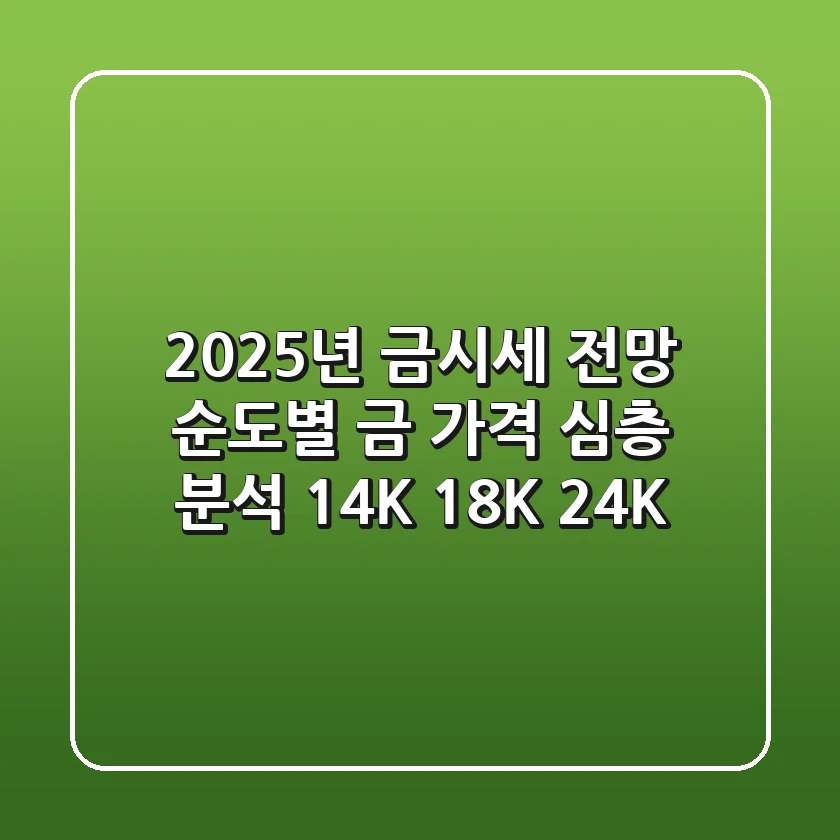 2025년 금시세 전망: 순도별 금 가격 심층 분석 (14K, 18K, 24K)