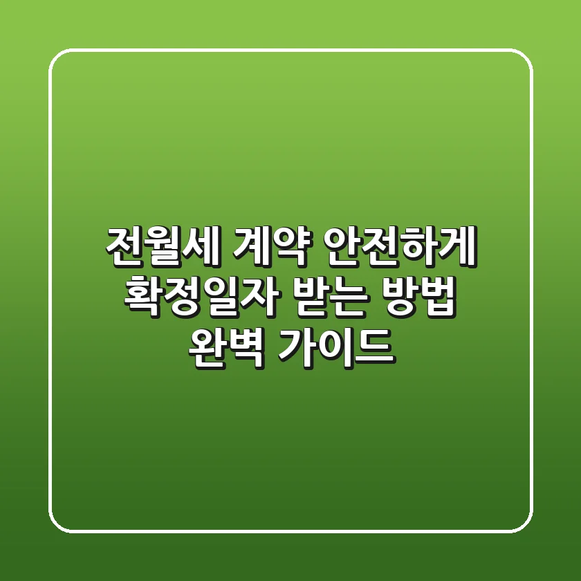 전월세 계약, 안전하게! 확정일자 받는 방법 완벽 가이드