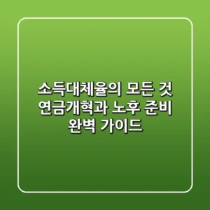 소득대체율의 모든 것: 연금개혁과 노후 준비 완벽 가이드