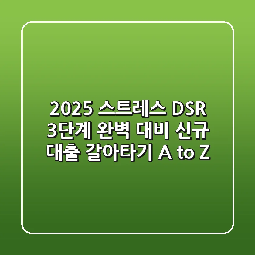 2025 스트레스 DSR 3단계 완벽 대비: 신규 대출 & 갈아타기 A to Z