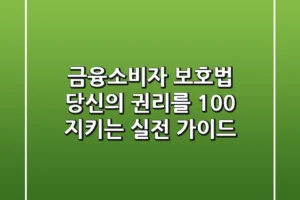 금융소비자 보호법, 당신의 권리를 100% 지키는 실전 가이드