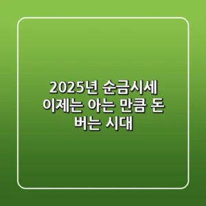 2025년 순금시세, 이제는 '아는 만큼' 돈 버는 시대!