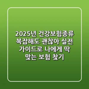 2025년 건강보험종류, 복잡해도 괜찮아! 실전 가이드로 나에게 딱 맞는 보험 찾기