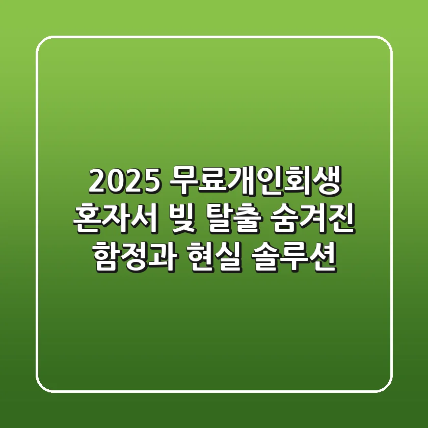 2025 무료개인회생: 혼자서 빚 탈출? 숨겨진 함정과 현실 솔루션