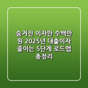 "숨겨진 이자만 수백만 원?", 2025년 대출이자 줄이는 5단계 로드맵 총정리