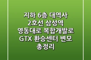 “지하 6층 대역사” 2호선 삼성역, 영동대로 복합개발로 GTX 환승센터 변모 총정리
