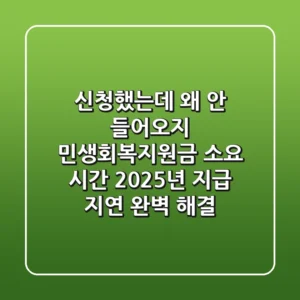 "신청했는데 왜 안 들어오지?", 민생회복지원금 소요 시간 2025년 지급 지연 완벽 해결