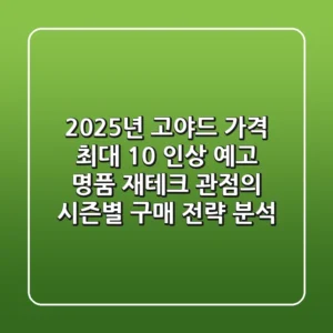 "2025년 고야드 가격, 최대 10% 인상 예고" 명품 재테크 관점의 시즌별 구매 전략 분석