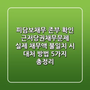 "피담보채무 존부 확인" 근저당권채무문제, 실제 채무액 불일치 시 대처 방법 5가지 총정리