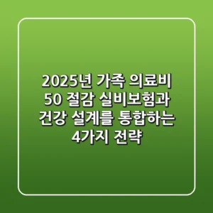 "2025년 가족 의료비 50% 절감", 실비보험과 건강 설계를 통합하는 4가지 전략