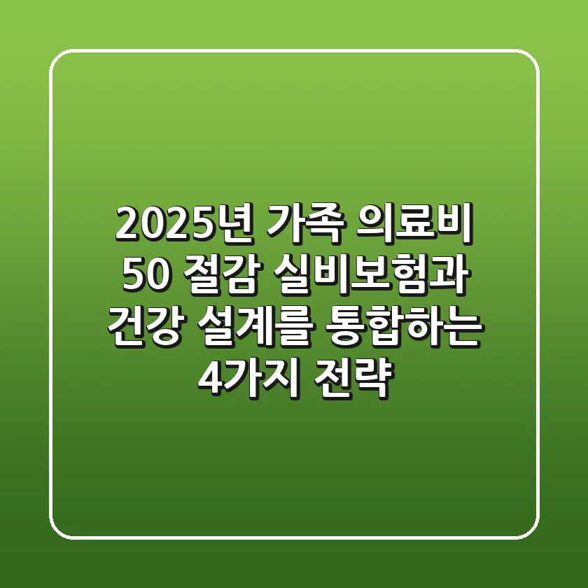 "2025년 가족 의료비 50% 절감", 실비보험과 건강 설계를 통합하는 4가지 전략