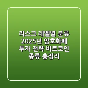 "리스크 레벨별 분류", 2025년 암호화폐 투자 전략, 비트코인 종류 총정리
