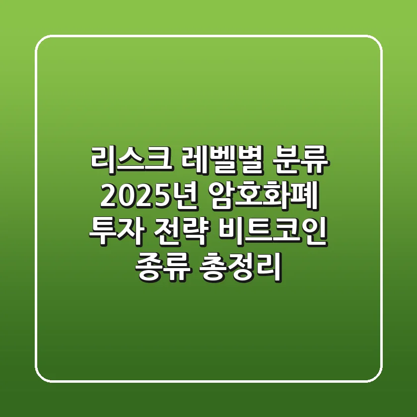 "리스크 레벨별 분류", 2025년 암호화폐 투자 전략, 비트코인 종류 총정리