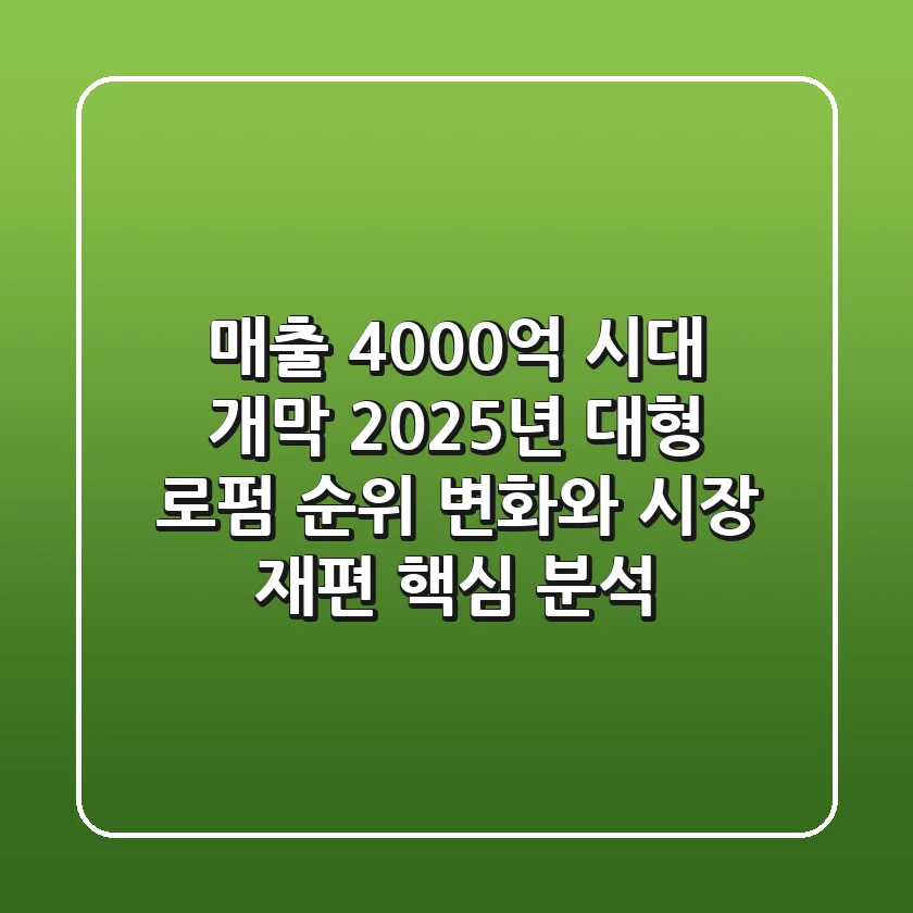 "매출 4000억 시대 개막?", 2025년 대형 로펌 순위 변화와 시장 재편 핵심 분석