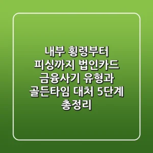 "내부 횡령부터 피싱까지", 법인카드 금융사기 유형과 골든타임 대처 5단계 총정리