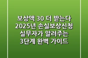 “보상액 30% 더 받는다”, 2025년 손실보상신청 실무자가 알려주는 3단계 완벽 가이드