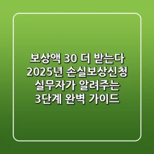 "보상액 30% 더 받는다", 2025년 손실보상신청 실무자가 알려주는 3단계 완벽 가이드