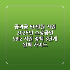"공과금 50만원 지원?", 2025년 소상공인 SBiz 지원 정책 3단계 완벽 가이드