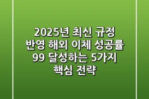 “2025년 최신 규정 반영”, 해외 이체 성공률 99% 달성하는 5가지 핵심 전략