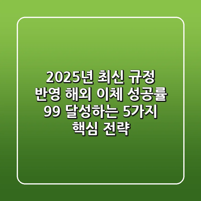 "2025년 최신 규정 반영", 해외 이체 성공률 99% 달성하는 5가지 핵심 전략