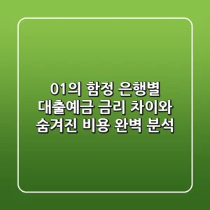 "0.1%의 함정", 은행별 대출·예금 금리 차이와 숨겨진 비용 완벽 분석