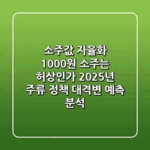 "소주값 자율화, 1000원 소주는 허상인가?" 2025년 주류 정책 대격변 예측 분석