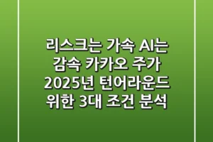 “리스크는 가속, AI는 감속?”, 카카오 주가 2025년 턴어라운드 위한 3대 조건 분석
