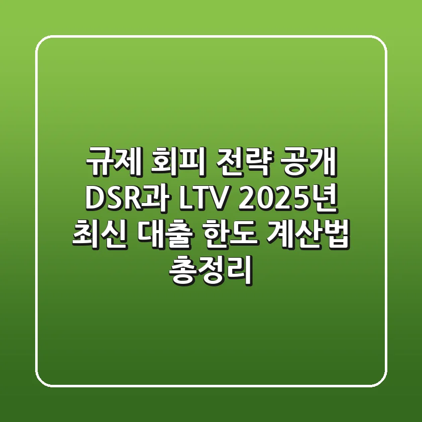 "규제 회피 전략 공개", DSR과 LTV 2025년 최신 대출 한도 계산법 총정리
