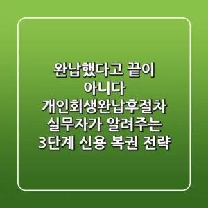 "완납했다고 끝이 아니다!" 개인회생완납후절차, 실무자가 알려주는 3단계 신용 복권 전략