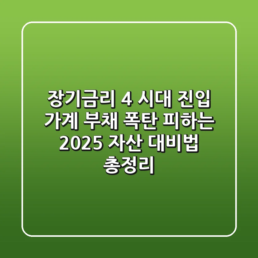"장기금리 4% 시대 진입", 가계 부채 폭탄 피하는 2025 자산 대비법 총정리