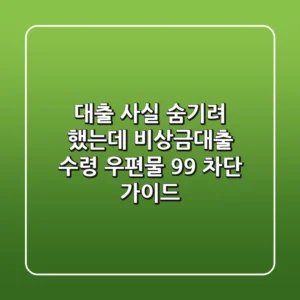 "대출 사실 숨기려 했는데?", 비상금대출 수령 우편물 99% 차단 가이드