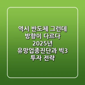 "역시 반도체, 그런데 방향이 다르다", 2025년 유망업종진단과 빅3 투자 전략