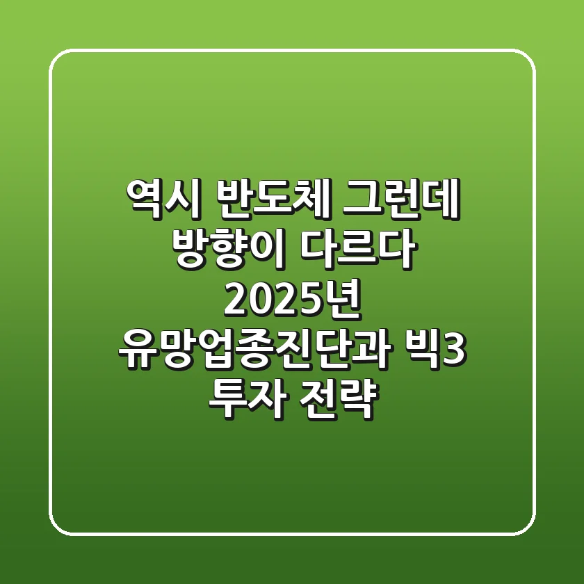 "역시 반도체, 그런데 방향이 다르다", 2025년 유망업종진단과 빅3 투자 전략