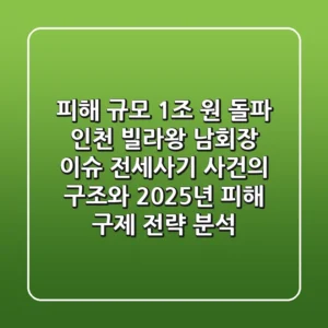 "피해 규모 1조 원 돌파", 인천 빌라왕 '남회장 이슈', 전세사기 사건의 구조와 2025년 피해 구제 전략 분석