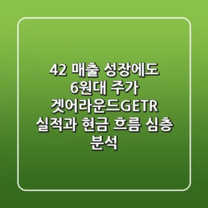 "42% 매출 성장에도 6원대 주가?", 겟어라운드(GETR) 실적과 현금 흐름 심층 분석